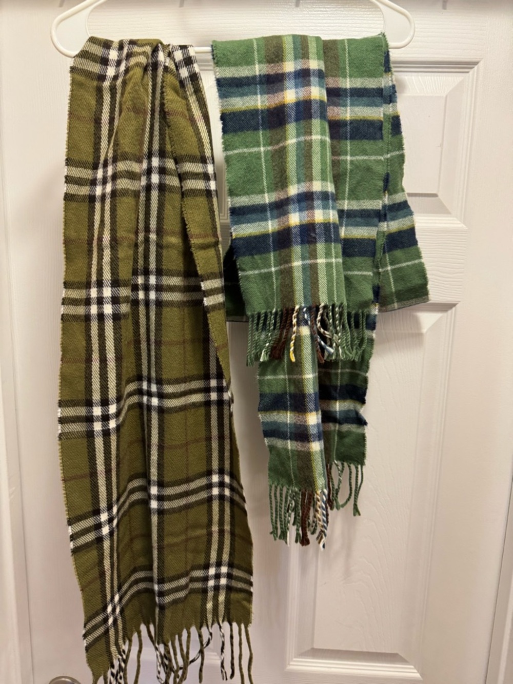 Classic Green Plaid Fringe Scarfs